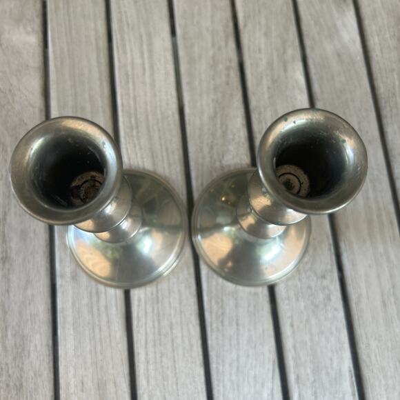 Empire Candlesticks Pewter Weighted 834 Pair 7” - Picture 3 of 5